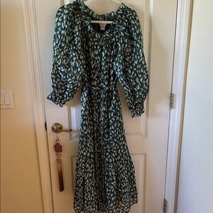 Tommy Bahama Cheetah Patterned Long Sleeve Dress